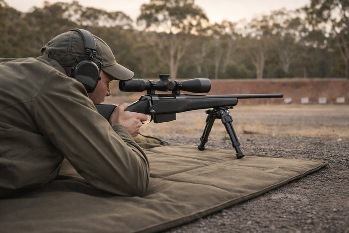 Prone shooter on the range — choosing the right Tikka trigger pull weight