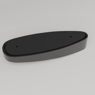 Nokka Flat-Recoil LOP Spacer pad face — raised contact island, 3D render of production design